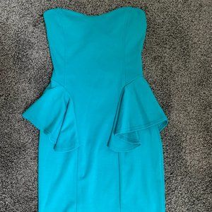 Teal Strapless Petal Dress by Guess